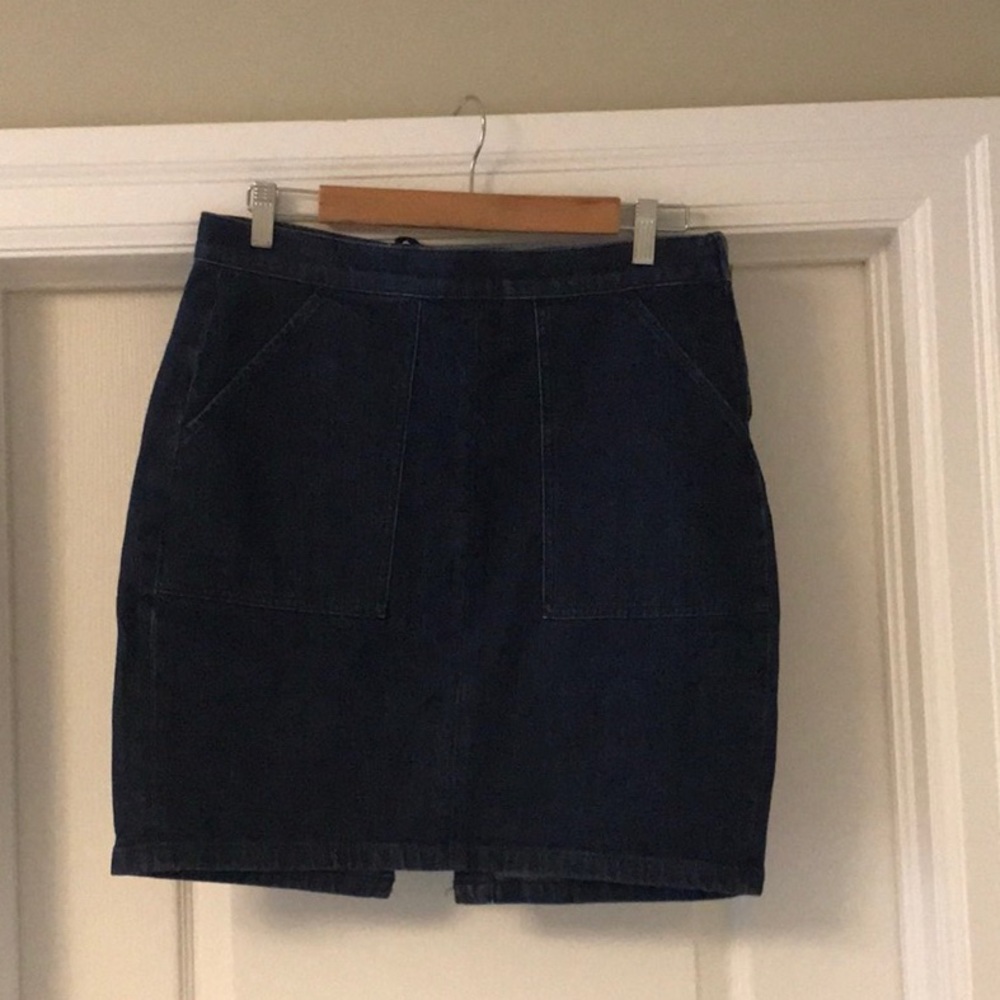 JCREW Dark Denim Skirt with Lace Back - Picture 2 of 8